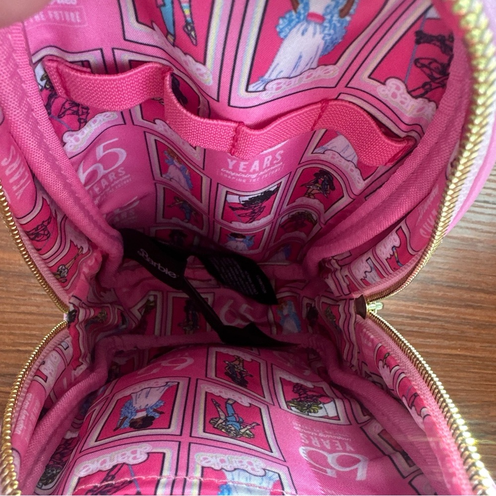 Loungefly Barbie 65th Anniversary Pink Mini Backpack Lenticular Pencil Case - Picture 10 of 14